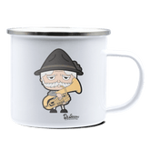 Da Oid Sinzer Musikinstrumente Emaille Tasse 375ml Weiss Silber Kampenwand Front